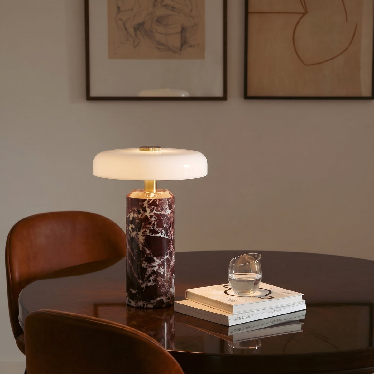 Wireless Marble Glass Table Lamp