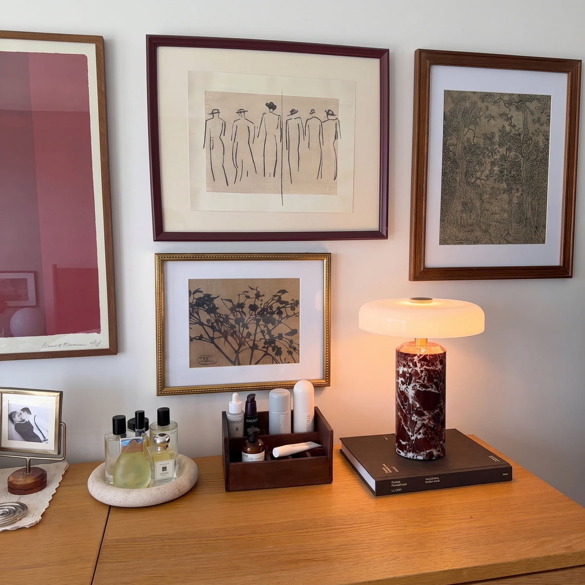 Wireless Marble Glass Table Lamp