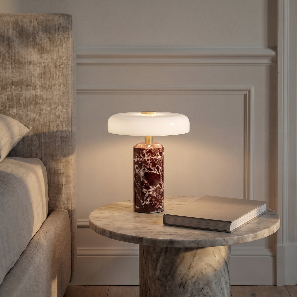 Wireless Marble Glass Table Lamp
